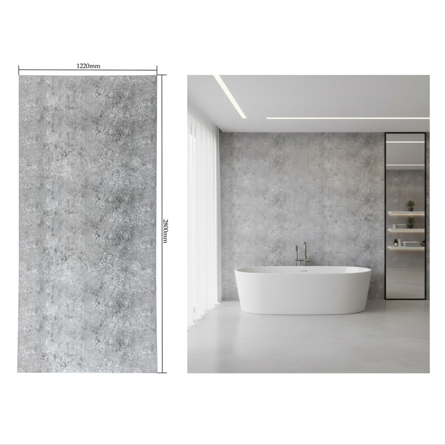 Dark Concrete Prémium PVC nástenný panel