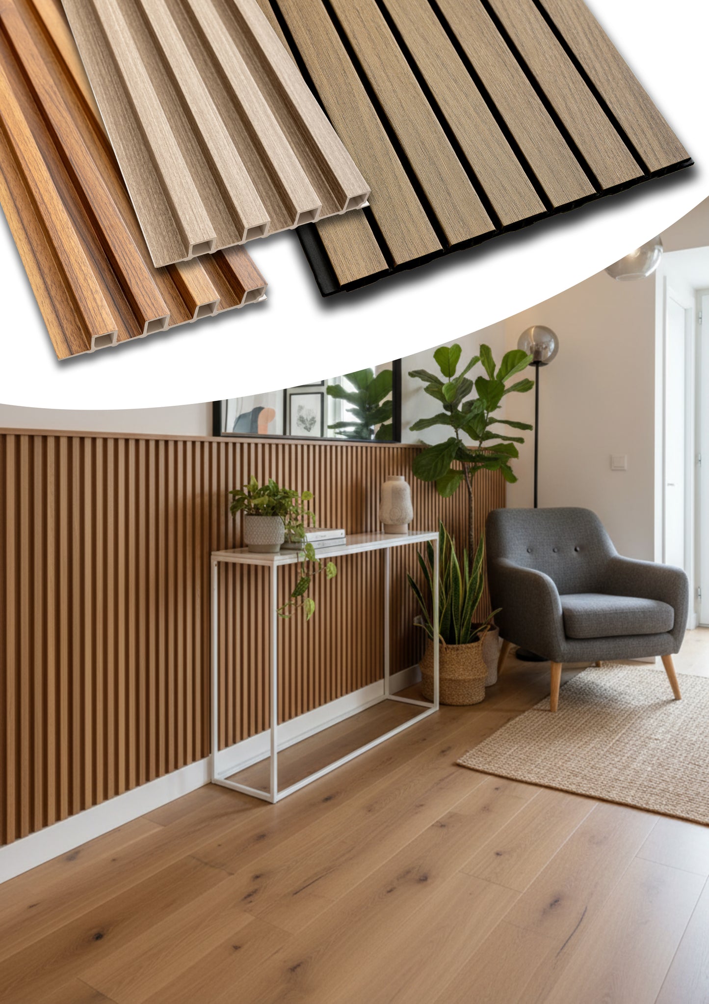 Ash Grey Oak Prémiový 3D WPC nástenný panel