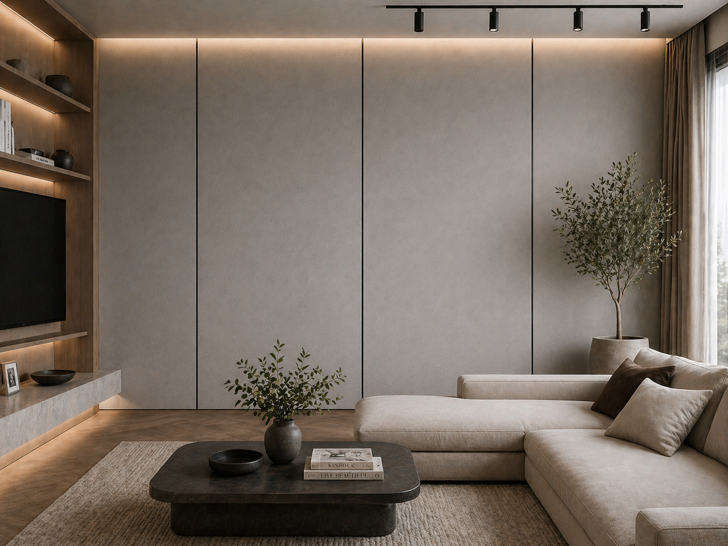 Soft Leather Grey – Bambusový dizajnový panel