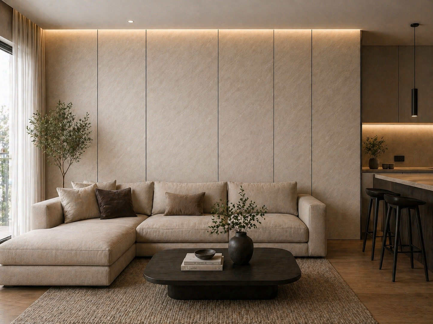 Soft Stone Beige – Bambusový dizajnový panel
