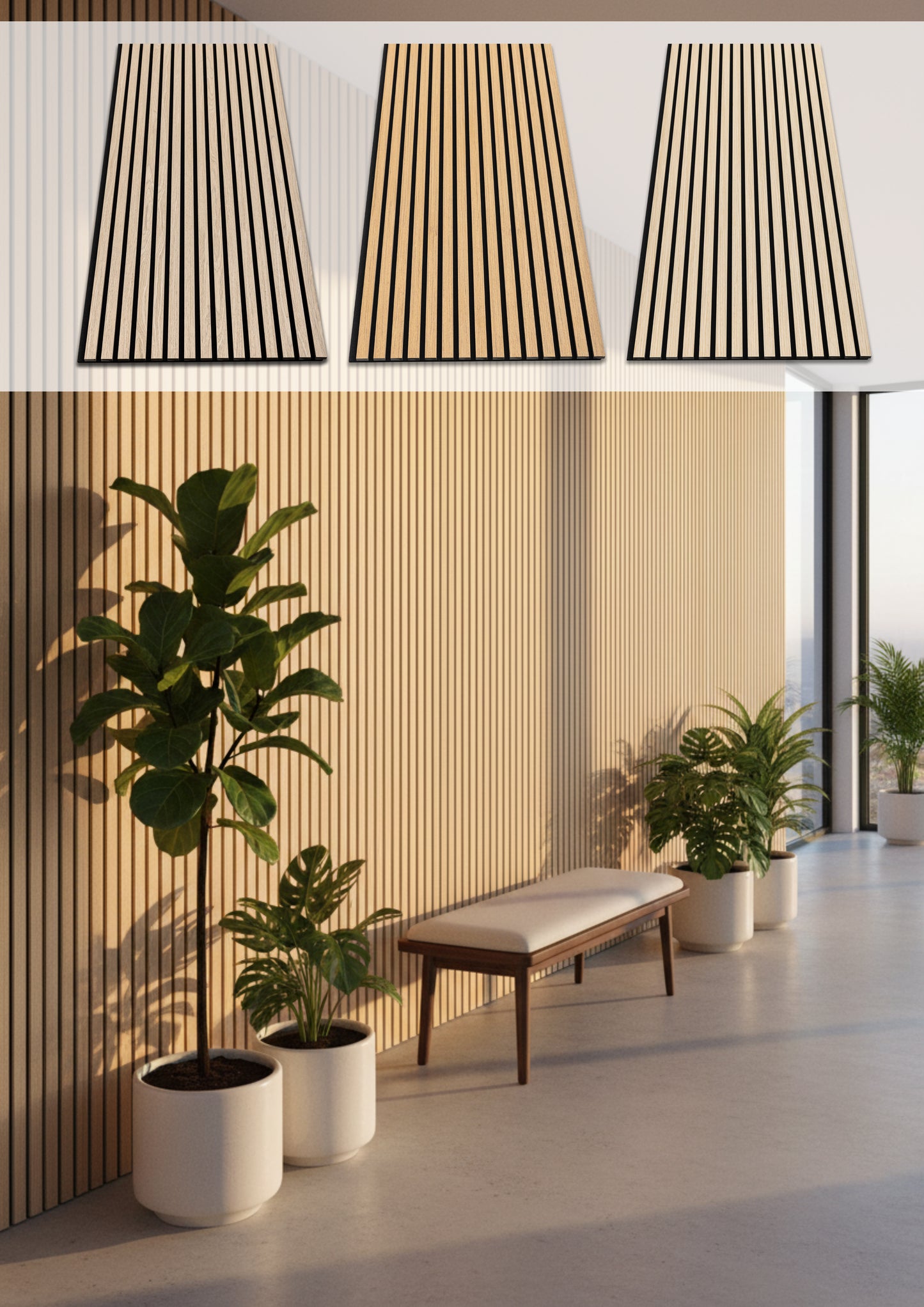 Teak Acoustic Panel MDF s PET filcom