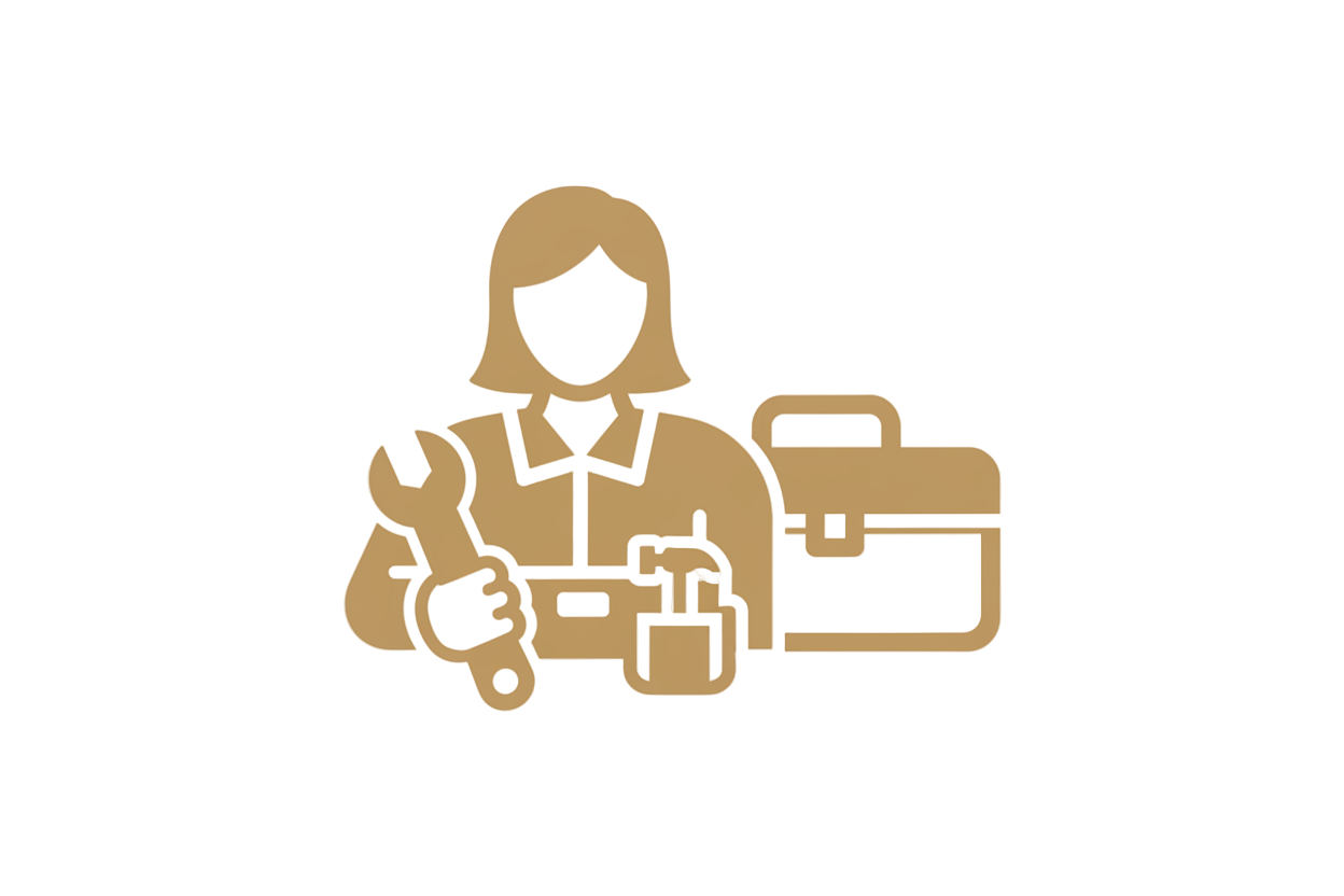 generate a icon of a repair man in this colour code B4946A